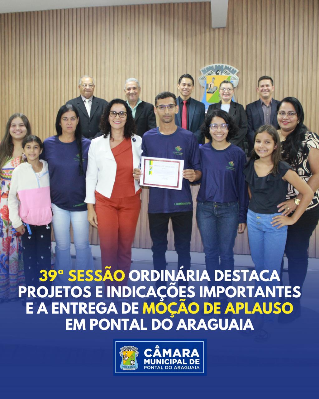 39ª Sessão Ordinária da Câmara Municipal de Pontal do Araguaia, realizada em 23 de fevereiro de 2026.
