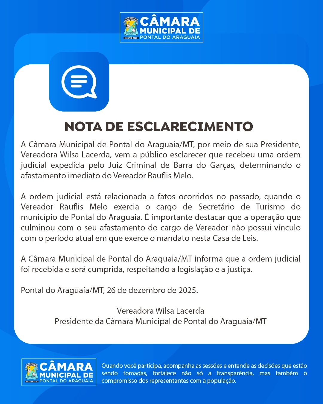 NOTA DE ESCLARECIMENTO