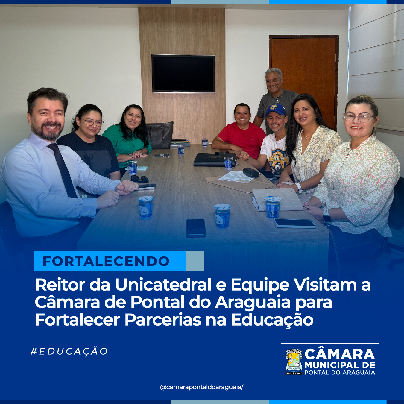 Reitor da Unicatedral e Equipe Visitam a Câmara de Pontal do Araguaia para Fortalecer Parcerias na Educação